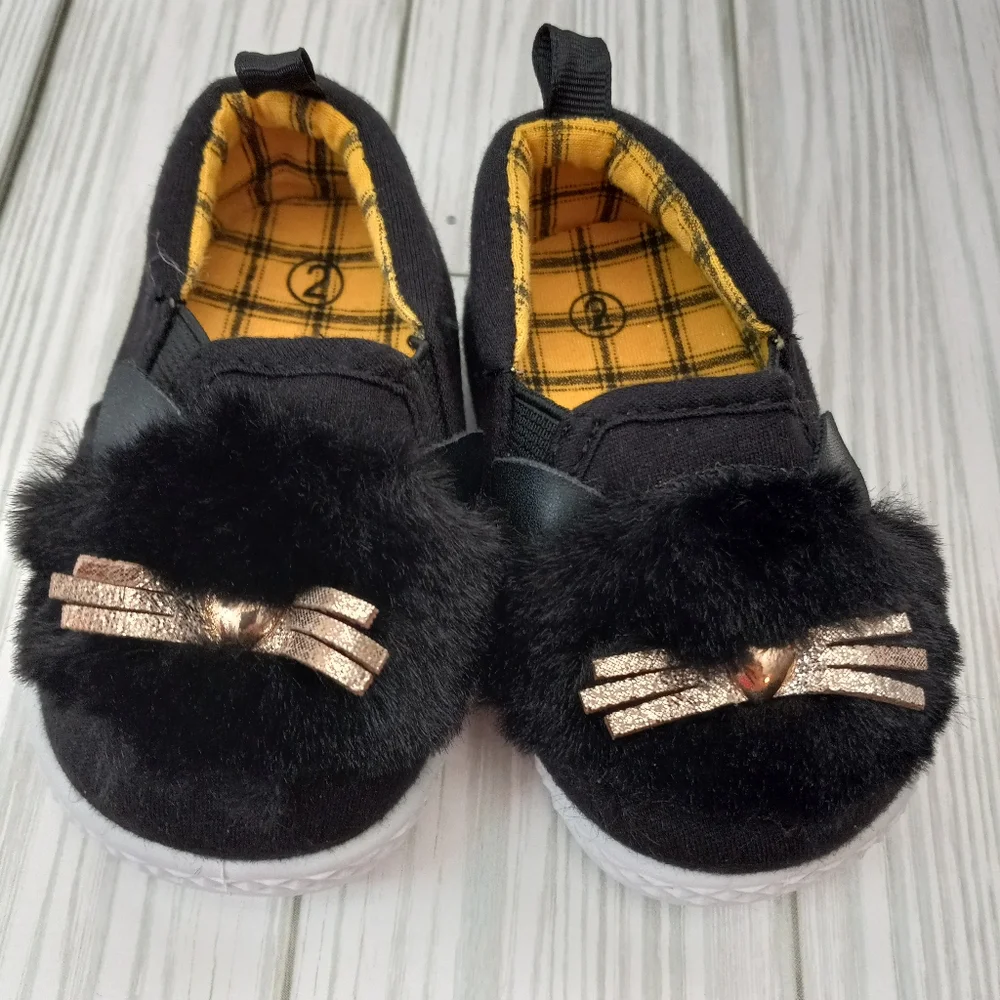 NEW 2 Pairs Faux Fur Embellished Baby Shoes